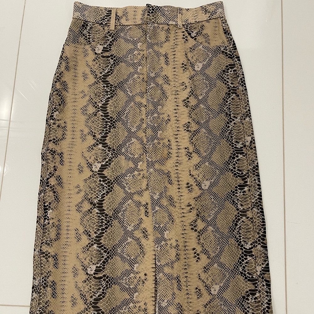 Zara Faux Leather Snakeskin Pencil Skirt